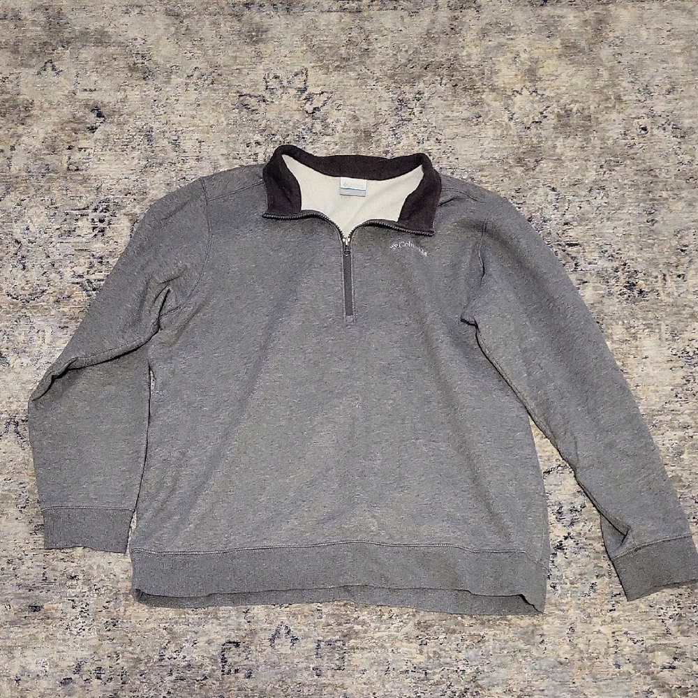 Columbia Gray 1/4 Zip Men's Sweatshirt